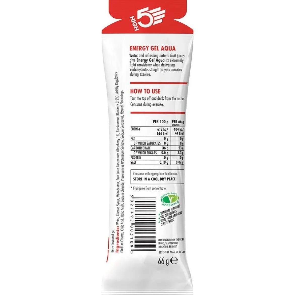 Energy Gel Aqua Caffeine Citrus 66g