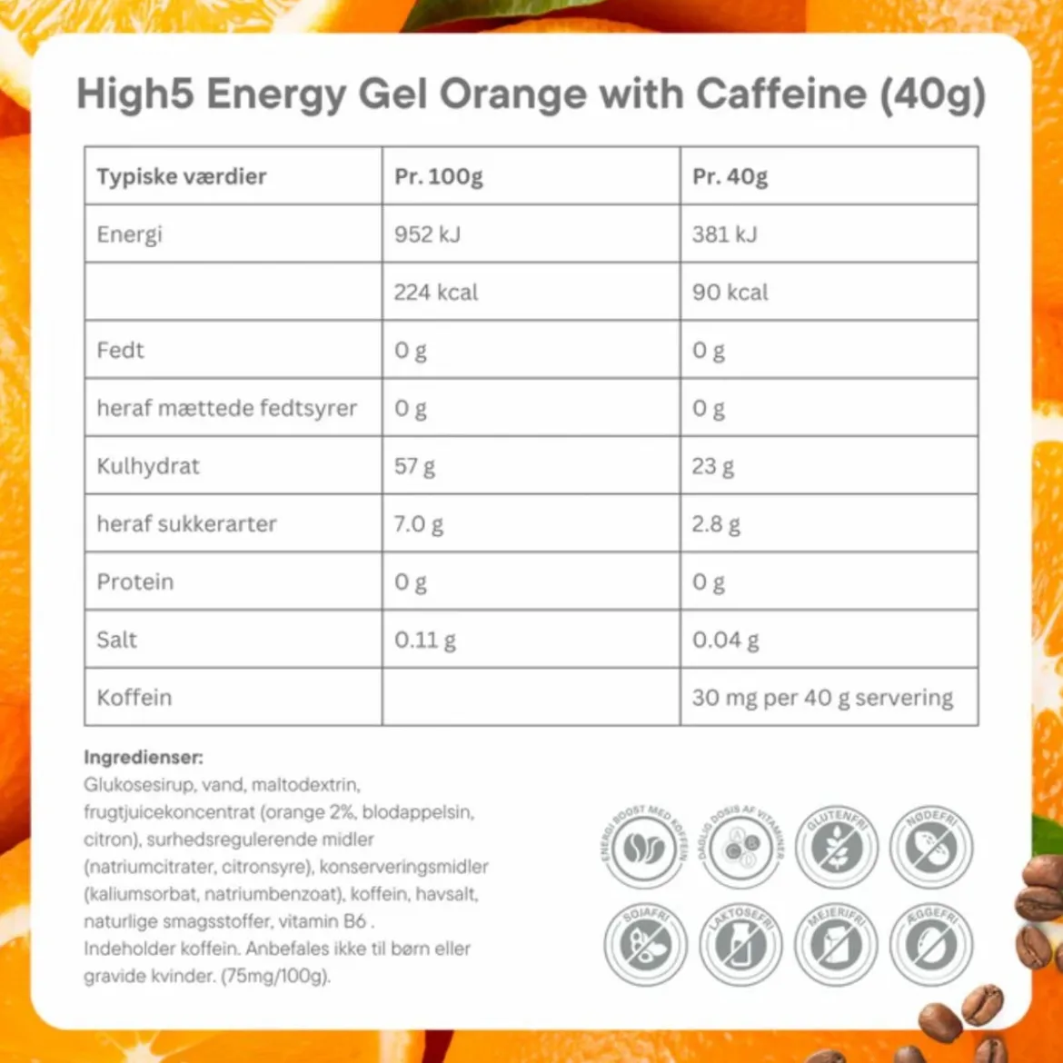 Energy Gel Caffeine Orange - Box 20x40g