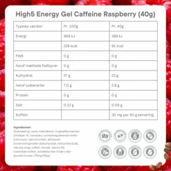 Energy Gel Caffeine Raspberry 20x40g